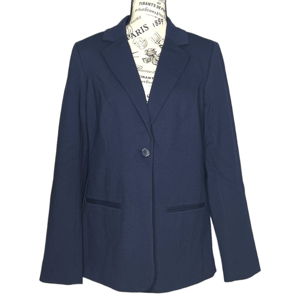 41Hawthorn (M) Lisa Long Line Ponte Blazer - Stitch Fix One Button Closure